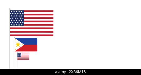 Filipino American History Month USA flag background Design Stock Vector