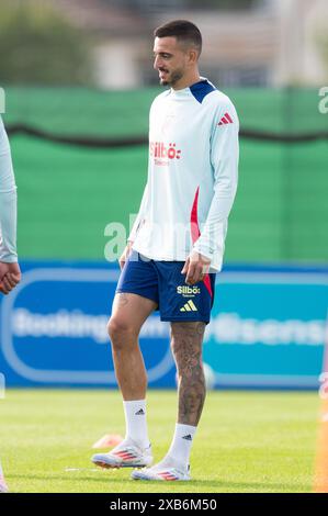 Donaueschingen, Germany. 10th June, 2024. Soccer: European Championship, Group B, Spain, Spanish player Jose Luis Mato stands on the SV Aasen pitch during public training. Credit: Silas Stein/dpa/Alamy Live News Stock Photo