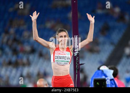 Rome, Italy. 09th June, 2024. Demireva Mirela in women's high jump final during the day 3 of European Athletics 09th June 2024 at the Olimpic Stadium in Rome Credit: Independent Photo Agency/Alamy Live News Stock Photo