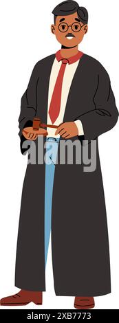 Judge character. Isolated vector illustration Stock Vector