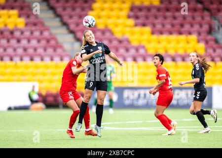 Farum, Denmark. 09th, June 2024. Benedicte Moss Rasmussen (9) of KoldingQ seen during the Gjensidige Kvindeliga match between FC Nordsjaelland and KoldingQ at Right to Dream Park in Farum. (Photo credit: Gonzales Photo - Frederikke Jensen). Stock Photo