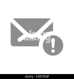 Important email vector icon. Message alert and attention with exclamation mark. Stock Vector