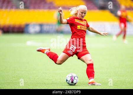 Farum, Denmark. 09th, June 2024. Cecilie Larsen (28) of FC Nordsjaelland seen during the Gjensidige Kvindeliga match between FC Nordsjaelland and KoldingQ at Right to Dream Park in Farum. (Photo credit: Gonzales Photo - Frederikke Jensen). Stock Photo