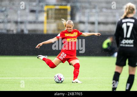 Farum, Denmark. 09th, June 2024. Emilie Byrnak (22) of FC Nordsjaelland seen during the Gjensidige Kvindeliga match between FC Nordsjaelland and KoldingQ at Right to Dream Park in Farum. (Photo credit: Gonzales Photo - Frederikke Jensen). Stock Photo