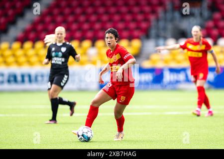 Farum, Denmark. 09th, June 2024. Malia Steinmetz (16) of FC Nordsjaelland seen during the Gjensidige Kvindeliga match between FC Nordsjaelland and KoldingQ at Right to Dream Park in Farum. (Photo credit: Gonzales Photo - Frederikke Jensen). Stock Photo