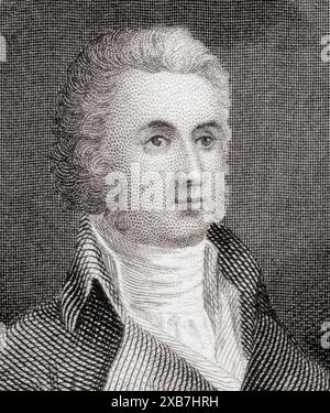 William Richardson Davie 1756 bis 1820. Gouverneur von North Carolina von 1798 bis 1799., digital restaurierte Reproduktion von einer Vorlage aus dem 19. Jahrhundert, Record date not stated Stock Photo