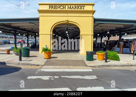 French Market in New Orleans French Quarter, Louisiana State, USA. Stock Photo