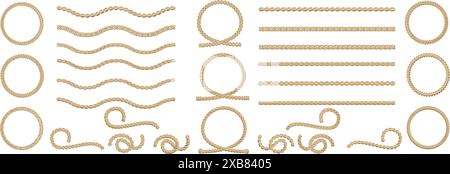 Old rope shapes set Stock Vector