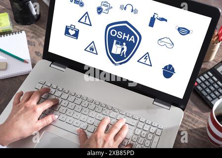 Osha concept shown on a laptop screen Stock Photo