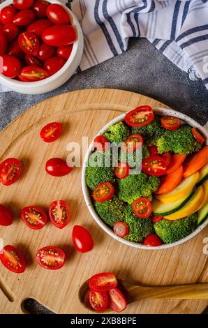 diced red tomatoes on cutting board Stock Photo - Alamy