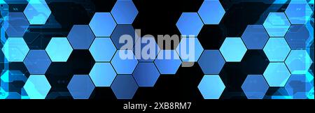 Hexagons on gradient color background. Hi-tech digital technology concept. Vector Stock Vector