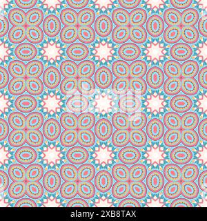 Vibrant abstract pattern in blue, yellow, and red hues Stock Photo
