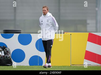 Herzogenaurach, Germany. 11th June, 2024. Soccer: European Championship, national team, training. Germany's coach Julian Nagelsmann. Credit: Christian Charisius/dpa/Alamy Live News Stock Photo