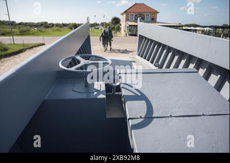A closeup of landing craft personal vehicle (LCVP) or Higgins boat- LCVP PA13-22 USA Stock Photo