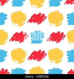 Seamless pattern with hand drawn scribble smear on white background. Abstract grunge texture. Vector illustration Stock Vector