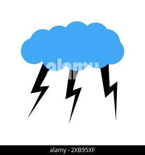A cloud with a thunderstorm. Vector illustration. Stock Vector