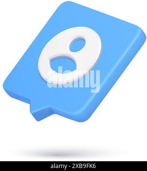 Minimalist human icon in circle frame 3d icon quick tips cyberspace notification vector illustration. Realistic diagonal placed people chess figure si Stock Vector