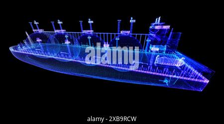 Large gas tanker or LNG carrier. Delivery petrol fuel cargo. Ocean LPG tank propane Stock Photo