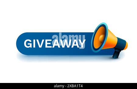 Giveaway Megaphone, shop mega discount, special promo frame. Vector Stock Vector