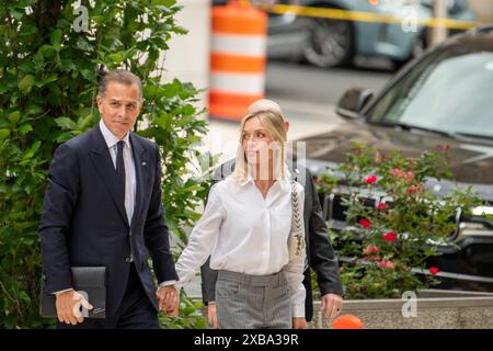 Wilmington, United States. 11th June, 2024. Hunter Biden arrives with wife Melissa Cohen Biden at federal court for a possible verdict on his trial on federal gun charges on Tuesday, June 11, 2024, in Wilmington, Delaware. The jury continues its deliberations. Photo by David Muse/ Credit: UPI/Alamy Live News Stock Photo