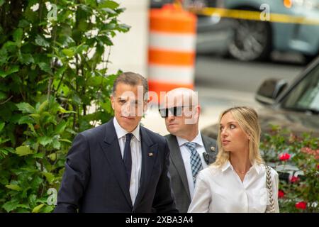 Wilmington, United States. 11th June, 2024. Hunter Biden arrives with wife Melissa Cohen Biden at federal court for a possible verdict on his trial on federal gun charges on Tuesday, June 11, 2024, in Wilmington, Delaware. The jury continues its deliberations. Photo by David Muse/ Credit: UPI/Alamy Live News Stock Photo