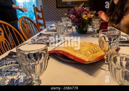Dinner table for the Passover holiday Stock Photo