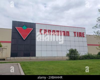 Toronto, ON, Canada – May 2, 2024:  Canadian Tire storefront. Canadian Tire is a Canadian retail company with a head office in Toronto Stock Photo