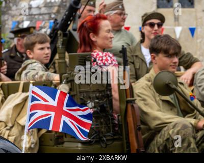 Southwick Revival Spirit of D-Day Took on the 8th of June 2024. commemorating the D-Day Landings. Stock Photo