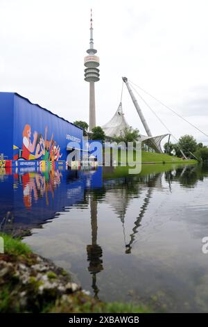 A general view of the Fanzone at Olympiapark, Munich.Germany will face Scotland in the Euro 2024 opener on Friday. Picture date: Tuesday June 11, 2024. Stock Photo