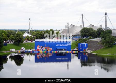 A general view of the Fanzone at Olympiapark, Munich.Germany will face Scotland in the Euro 2024 opener on Friday. Picture date: Tuesday June 11, 2024. Stock Photo