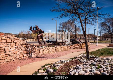 Gallup, New Mexico USA - March 18, 2017: We The People Park is home to a collection of outdoor scupltures. Stock Photo