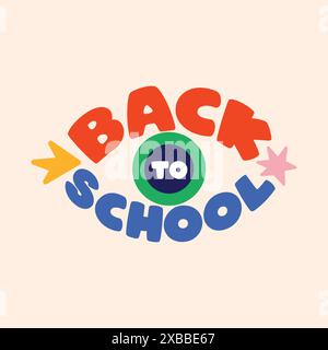 Back to school modern typography vector illustration. Trendy retro lettering for back to school poster, banner, greeting card. Back to school creative Stock Vector