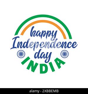 Happy Independence day India poster. 15 August independence day India celebration greeting card template. social media post for India holiday. Stock Vector