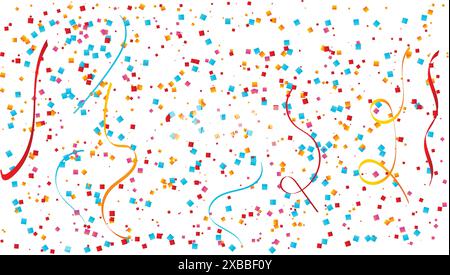Confetti with ribbon Background, Celebrating Template, Confetti Explosion, Confetti background, colorful confetti Stock Vector