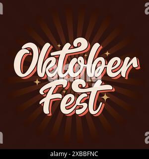Oktoberfest typography template, banner, poster flyer design. Oktober fest hand drawn lettering greeting card for German beer festival celebration. Stock Vector