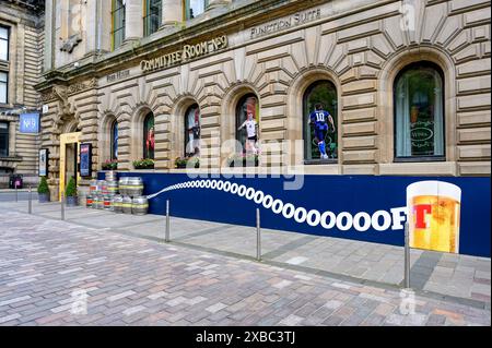 Pub decorated for the Euros 2024 Football Tournament, John Street, Glasgow, Scotland, UK, Europe Stock Photo