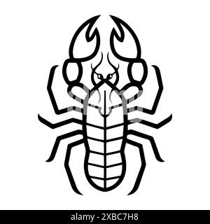 Scorpion Geometric logo or modern line icon. Vector line art and icon design with bold outline. Black and white Pixel Perfect minimalistic symbol isol Stock Vector