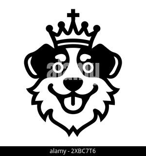 Royal Pets logo or modern line icon. Vector line art and icon design with bold outline. Black and white Pixel Perfect minimalistic symbol isolate whit Stock Vector