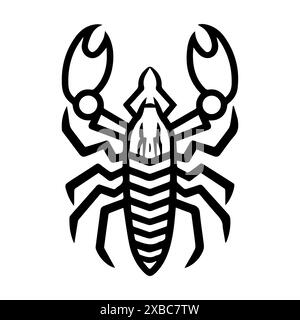 Scorpion Geometric logo or modern line icon. Vector line art and icon design with bold outline. Black and white Pixel Perfect minimalistic symbol isol Stock Vector