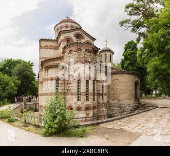 Kerch, Russia June 14, 2023: View of the colonnade on the central Lenin ...