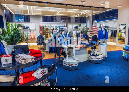 Close-up view of the Tommy Hilfiger men's clothing section inside Macy ...