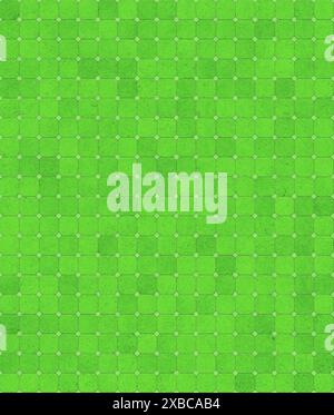 A geometric pattern featuring small green squares arranged in a symmetrical grid, creating a repetitive and digital visual effect, background image Stock Photo