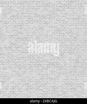 White brick wall with a repetitive and uniform rectangular brick pattern creating a minimalistic texture, background image Stock Photo