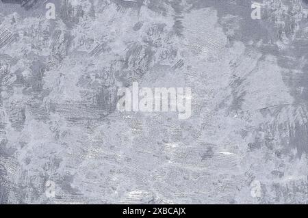 Abstract gray and white textured painting with rough brushstrokes, background image Stock Photo