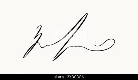 Fake hand drawn autograph. Handwritten signature for sign papers and documents. Vector illustration Stock Vector