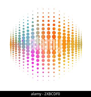 colored abstractions with halftone dots. Not AI, Vector illustration Stock Vector