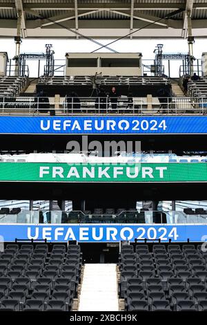 Frankfurt, Germany, June 11th 2024 FRANKFURT, GERMANY - JUNE 11: A general view shows 'Frankfurt Arena', taken during the UEFA Euro 2024 European Football Championship Stadium Open Media Day in Frankfurt am Main, Germany. The UEFA Euro 2024 Football Championship is scheduled to run from June 14 to July 14, 2024 (Photo by Dan O' Connor/ATPImages) Dan O' Connor (Dan O' Connor / ATP Images / SPP) Stock Photo