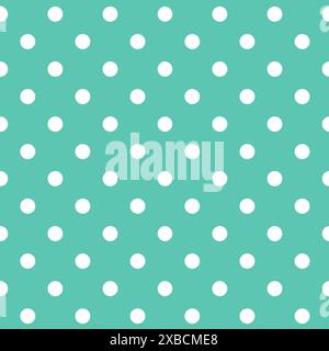 Polka Dot pattern, seamless texture green and white pattern Stock Vector