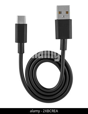 USB and Type-C cable, on white background in insulation Stock Photo