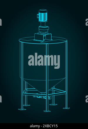 Industrial Tank Blueprint. Vector Stock Vector Image & Art - Alamy